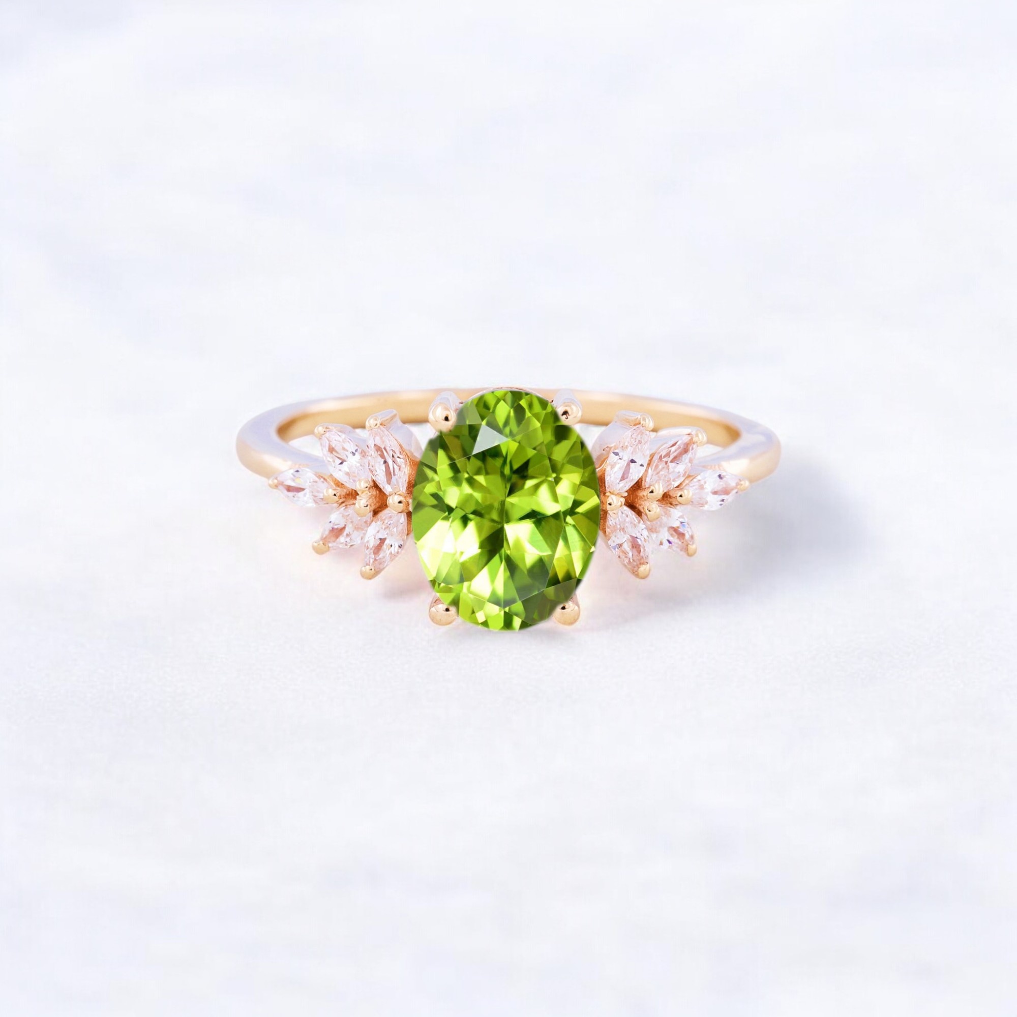 Vintage Peridot Engagement Ring Art Deco Handmade Bridal Wedding Ring CZ Diamond Promise Ring Alternative Fine Cluster Jewelry Proposal Ring For Lover Peridot Ring, Engagement Ring, Vintage Jewelry, Art Deco Ring, Handmade Ring, Bridal Ring, Wedding Band, CZ Diamond Ring, Cluster Ring, Promise Ring, Proposal Jewelry, Alternative Engagement Ring, Fine Jewelry, Romantic Gift, Gift for Lover