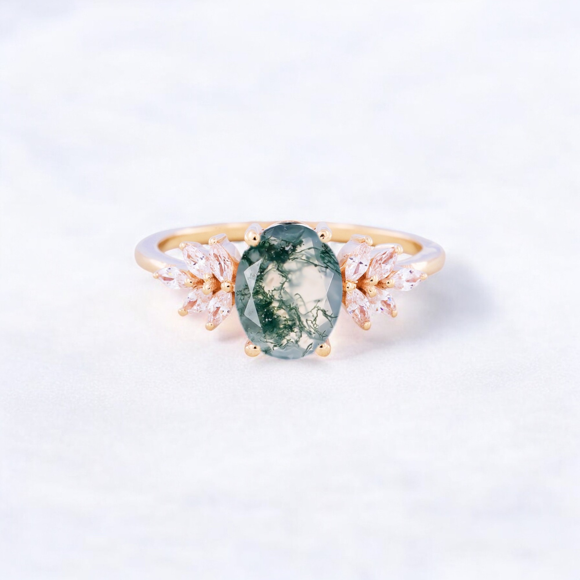 Natural Moss Agate Engagement Ring Nature Inspired Women Jewelry Art Deco Promise Ring CZ Diamond Personalized Gift Ring Moss Agate Ring, Engagement Ring, Promise Ring, Nature-Inspired Jewelry, Art Deco Ring, Personalized Gift, Gemstone Ring, CZ Diamond Ring, Fine Jewelry, Custom Ring, Women’s Ring, Elegant Ring, Unique Engagement Ring, Romantic Jewelry, Gift for Her