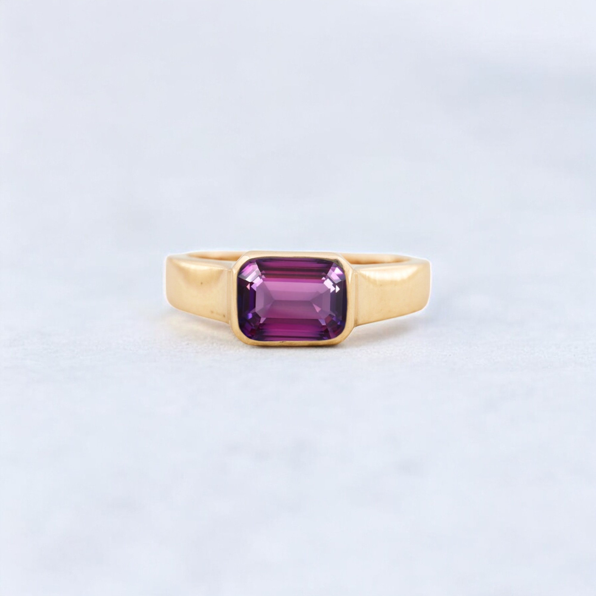 Emerald Cut Amethyst Engagement Ring, Solitaire Bridal Ring, Gift for Women royal violet gem, deep purple centerpiece, lab grown amethyst beauty, emerald cut lavender stone, regal purple solitaire, eco-crafted amethyst jewel, plum-toned brilliance, gemstone of tranquility, faceted violet crystal, mystical purple sparkle, amethyst in modern cut, ethically made violet gem, sleek solitaire ring, enchanting purple elegance, luxe lab-created stone, radiant cut plum gem, gemstone of calm, bold purple ring, refined lavender jewel, spiritual energy stone