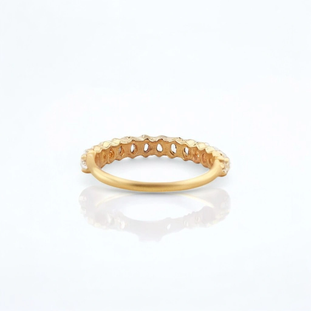Oval Moissanite Bridal Wedding Band Half Eternity Engagement Band 14K Yellow Gold Women Jewelry Colorless Gemstone Gift For Her Oval Moissanite Ring, Half Eternity Moissanite Band, 14K Yellow Gold Wedding Ring, Colorless Gemstone Engagement Band, Women's Moissanite Jewelry, Moissanite Anniversary Ring, Elegant Bridal Band, Sparkling Moissanite Ring, Yellow Gold Moissanite Band, Timeless Engagement Ring